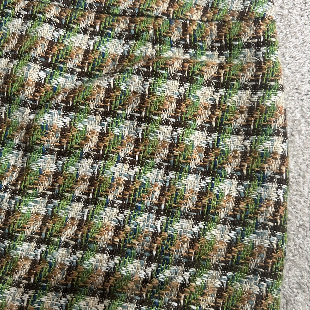 Vintage Retro Tweed Mini Skirt in Green and Brown